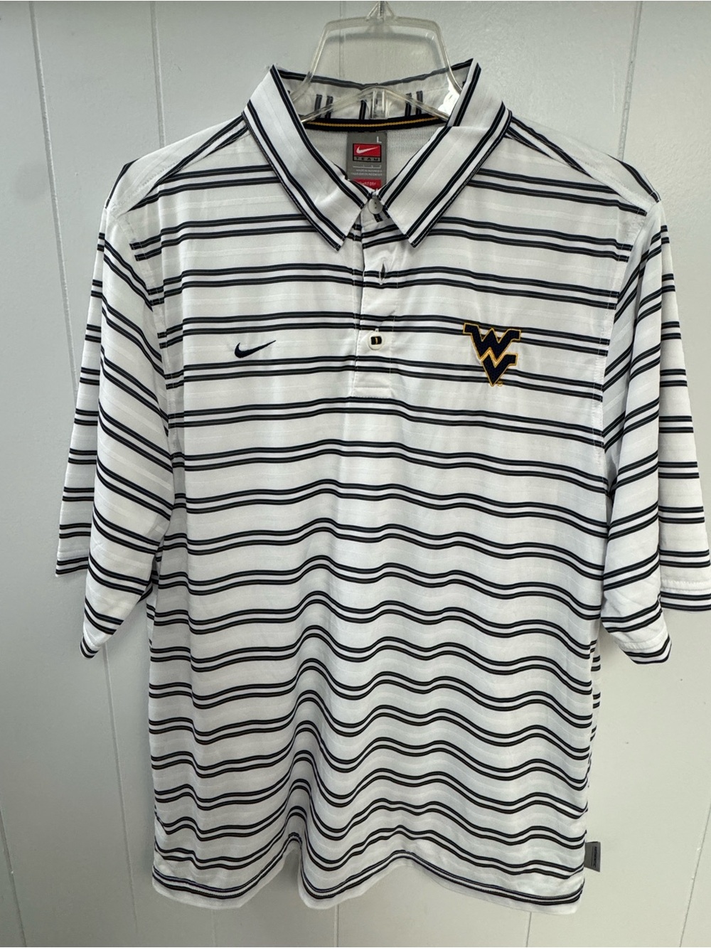 Nike Team Sports West Virginia Mountaineers Striped Performance Polo.